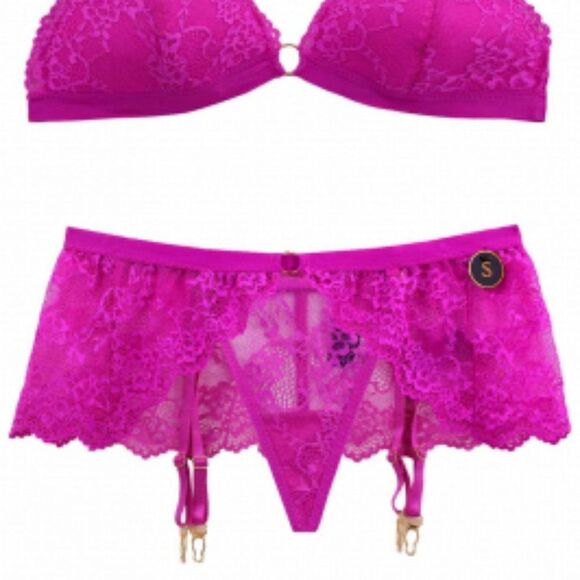 RACHEL ROY bra-Skirt garter-Thong Set 3 - Picture 2 of 10